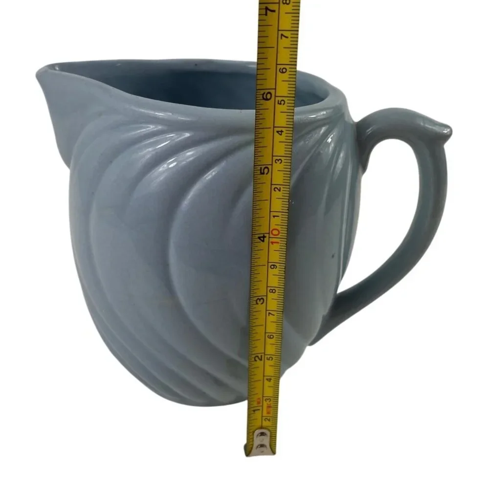 Vintage Blue Swirl Art Deco Ceramic Water Juice Pitcher - Picture 9 of 12